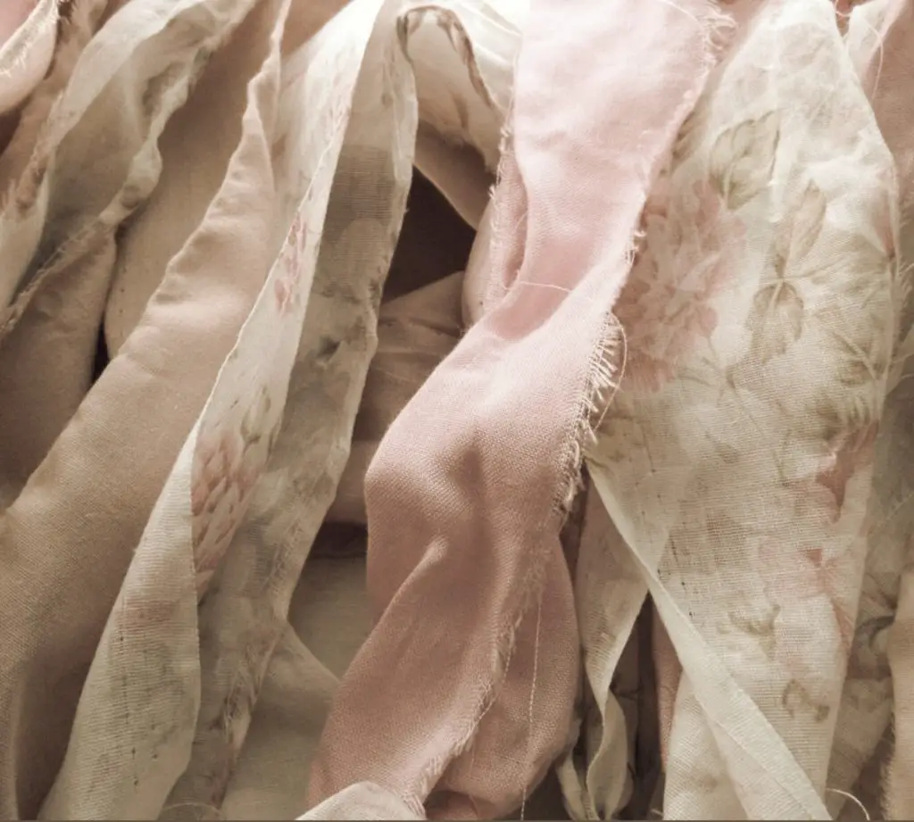 Fabric vintage shabby chic bunting garland backdrop