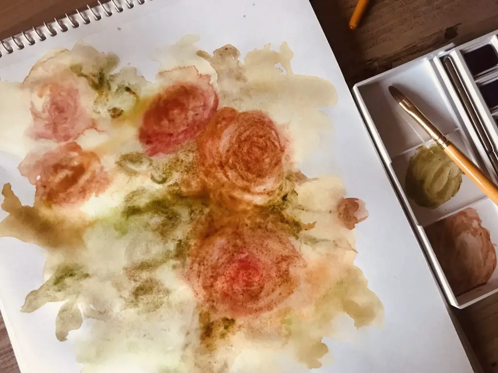 how to paint roses in watercolour simple