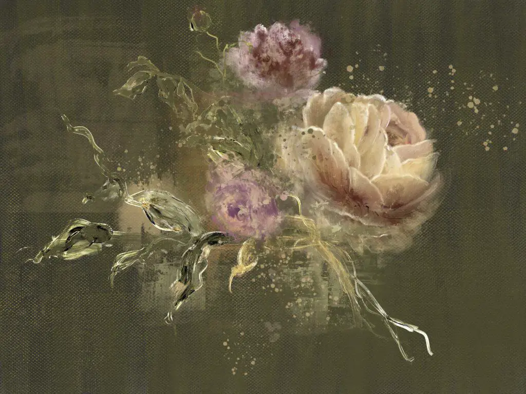 digital oil painting flowers 
