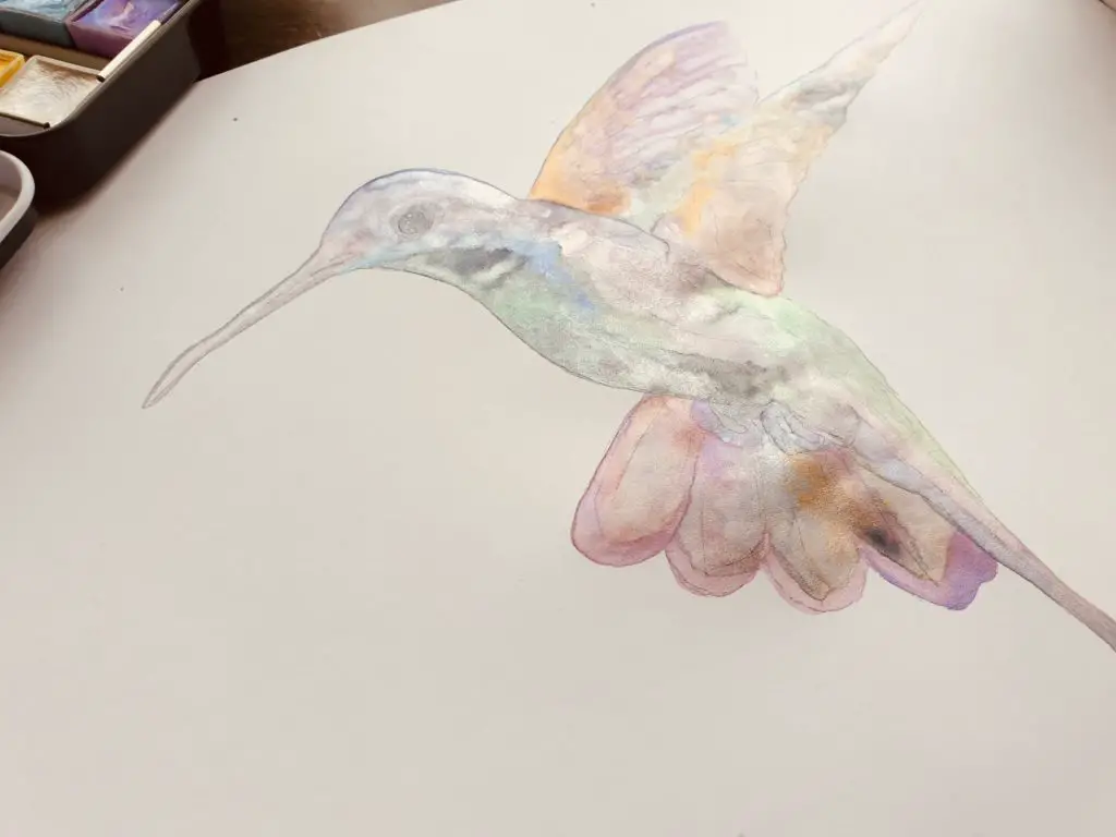 watercolour hummingbird painting tutorial